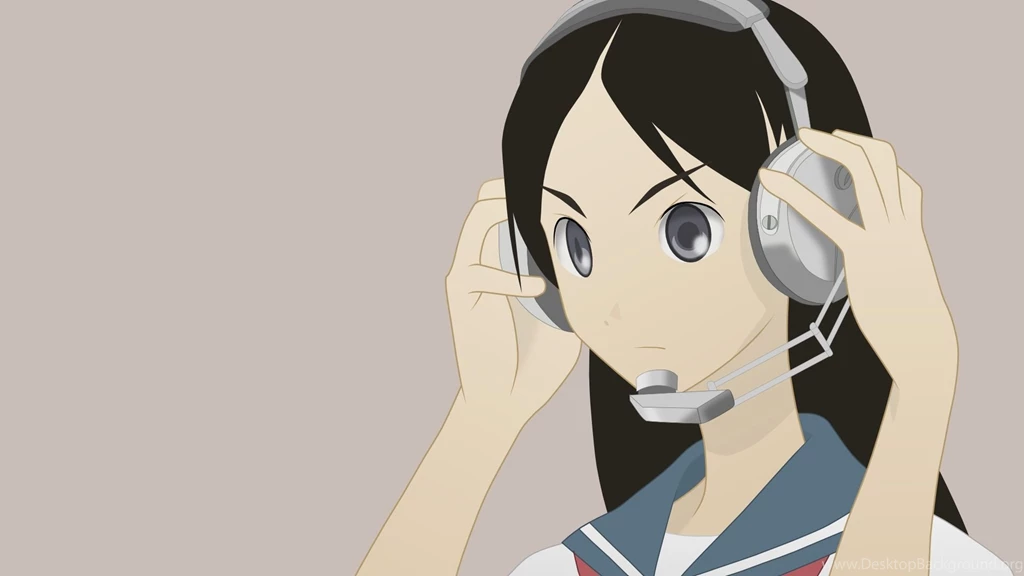 Download Wallpapers 1920x1080 Anime, Girl, Headphones, Microphone ...