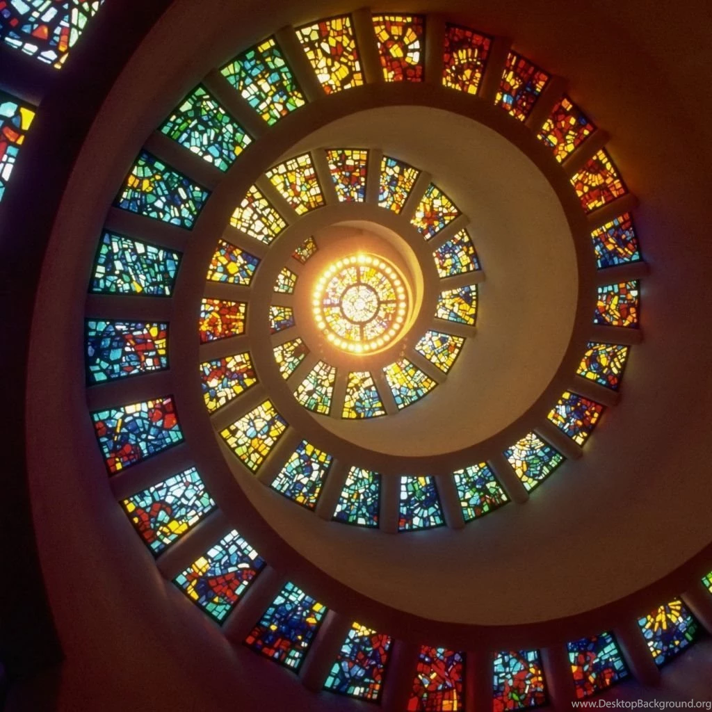 Download Wallpapers 1024x1024 Spiral, Light, Stained Glass, Windows ...