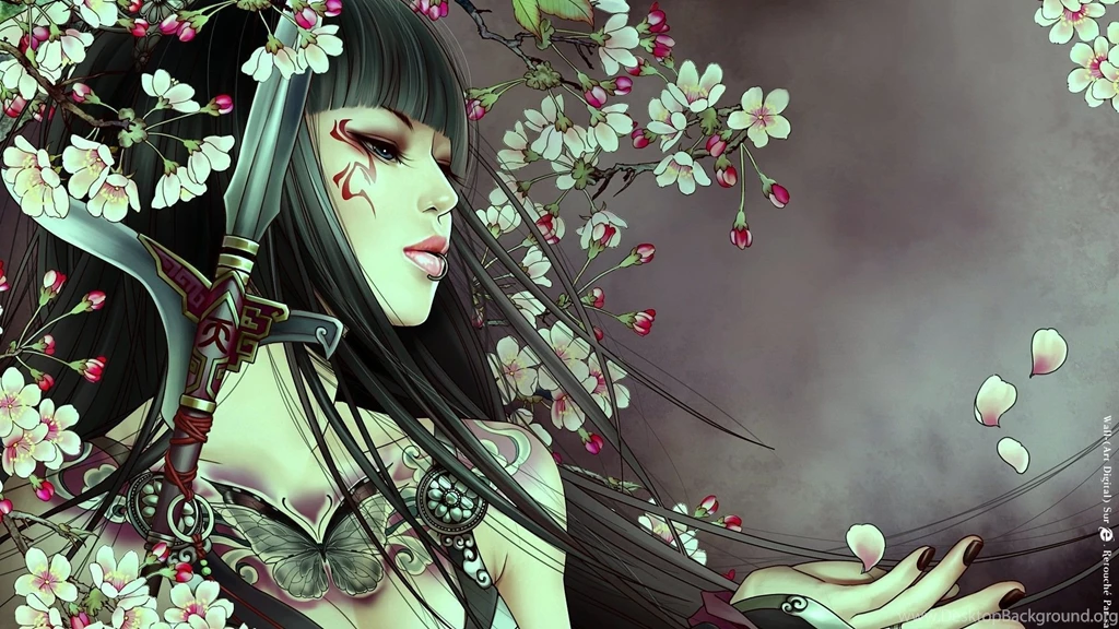 Geiko Sword Flowers D Abstract Anime Your Top HD Wallpapers