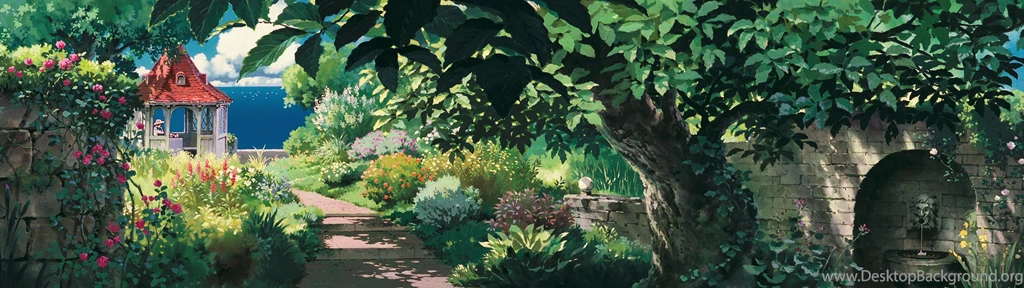 Anime Scenery Dual Screen Wallpapers