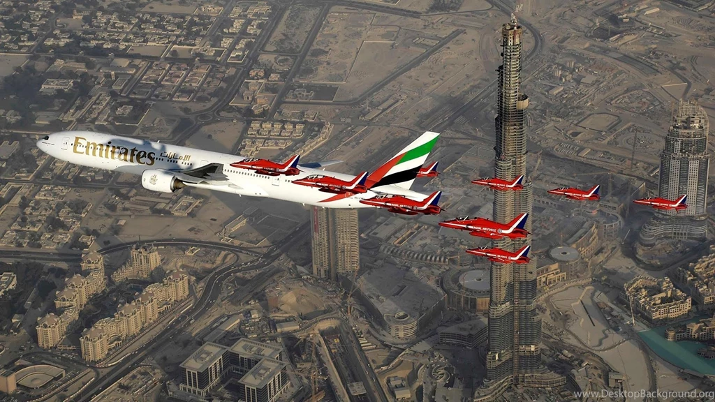 Force Burj Khalifa Formation Flying Boeing 777 Wallpapers