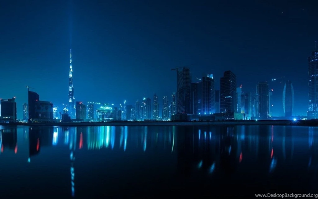 Burj Khalifa, Architecture, High Building, Night, Lights, Lake ...