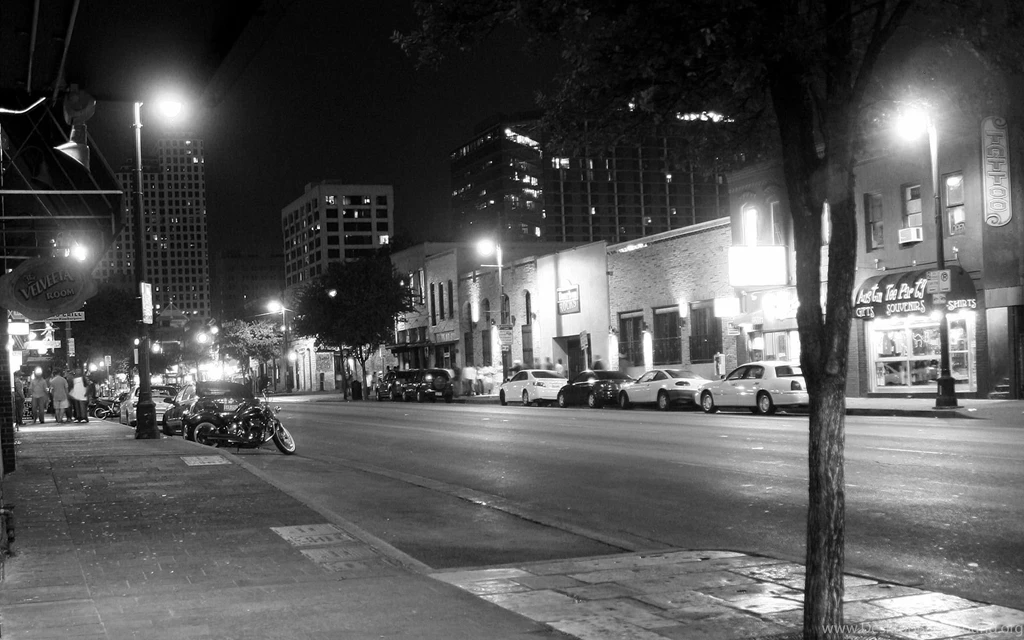 Other: Night Lights 6th Street Austin Texas City Bw World 3572 ...