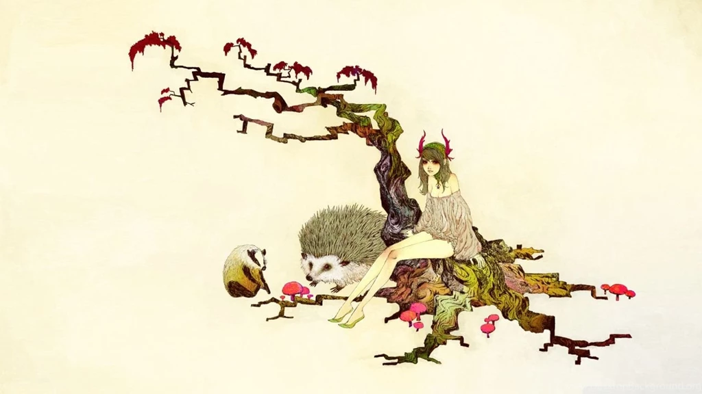 Japanese Maple Tree Illustration HD Desktop Wallpapers : High ...