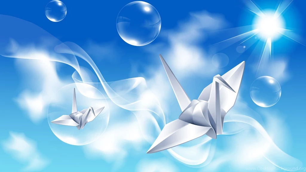 Origami Cranes In The Sky Wallpapers Free Wide HD Wallpapers