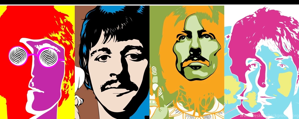 Download Wallpapers 2560x1024 The Beatles, Graphics, Members, Name ...