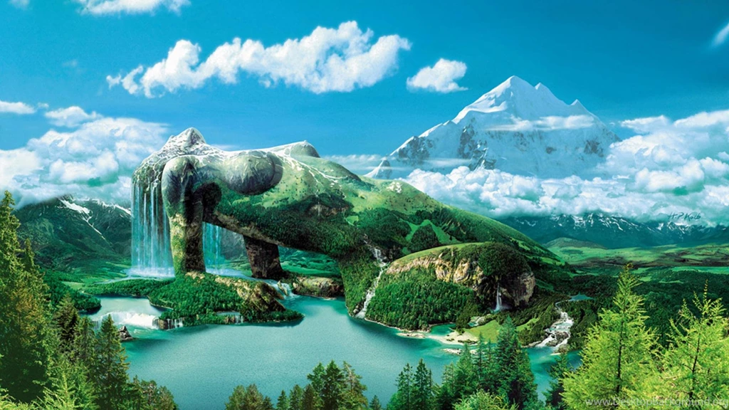 Mountains Nature Surreal Art Wallpapers (