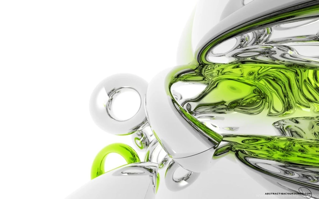 IWallpapers Abstract 3D Green And White Mix