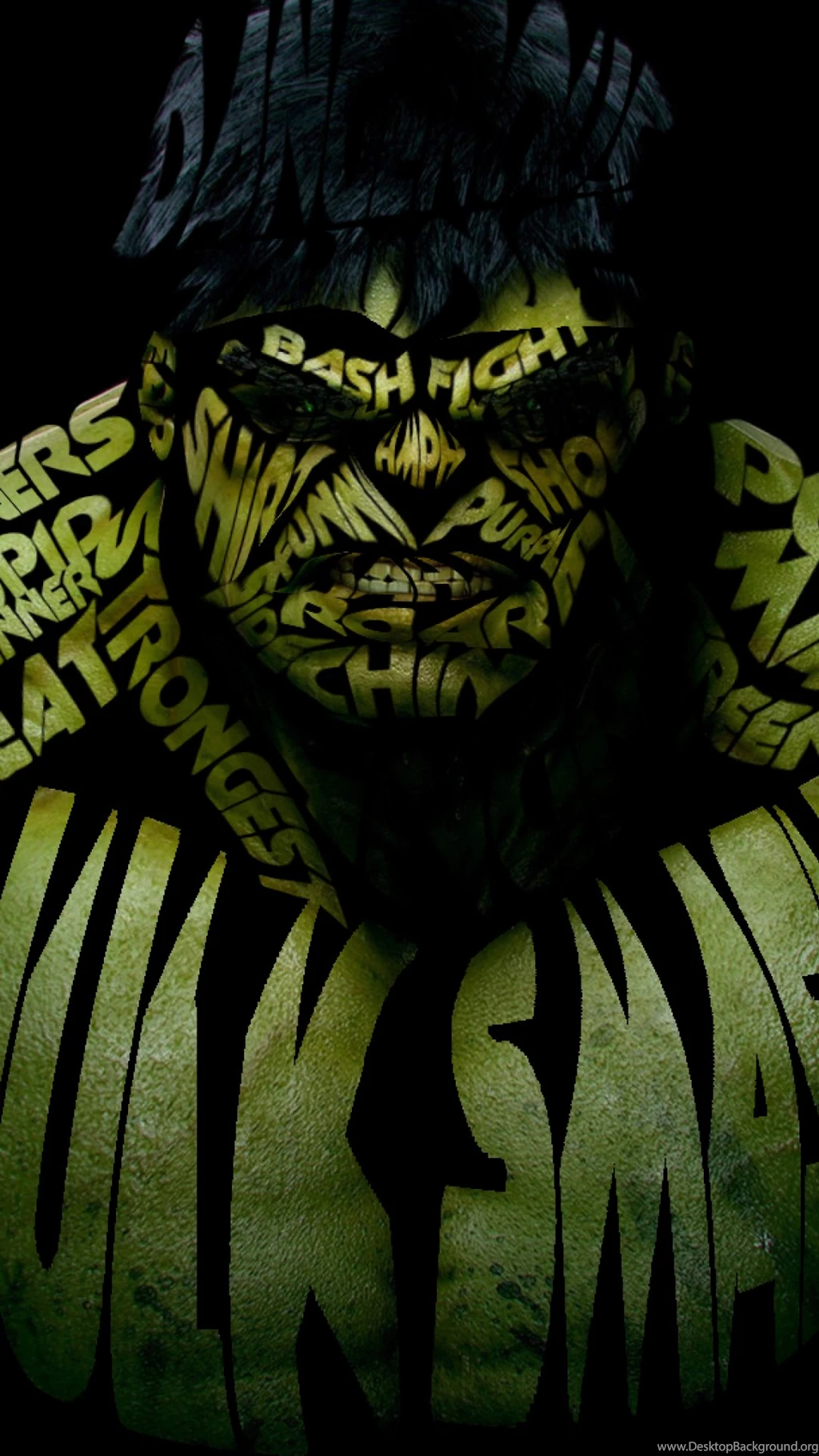 HDscreen: Incredible Hulk The Incredible Hulk Typographic Portrait ...
