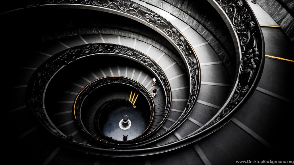 Black, Spiral, Stairways, Grayscale, Dark Sector, Vatican City ...