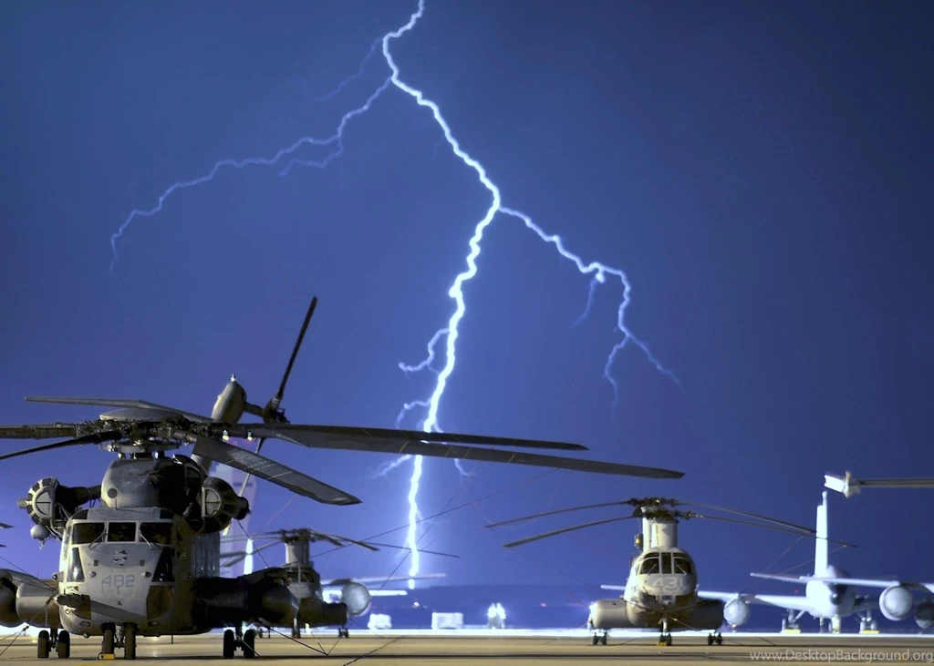 Helicopter And Lightning Wallpapers