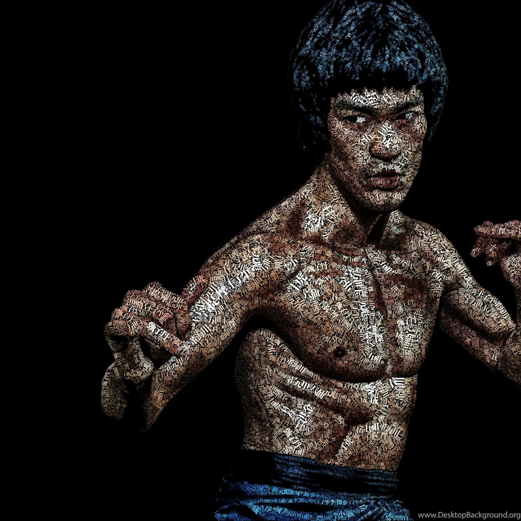 Download Bruce Lee Typographic Art Portrait HD Wallpapers For ...