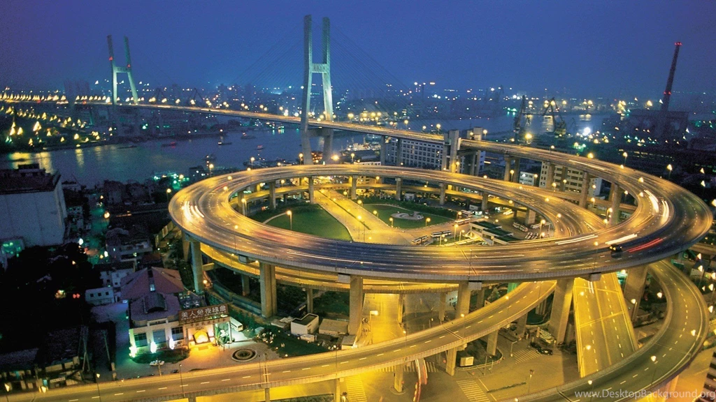 Night China Roads Shanghai Wallpapers