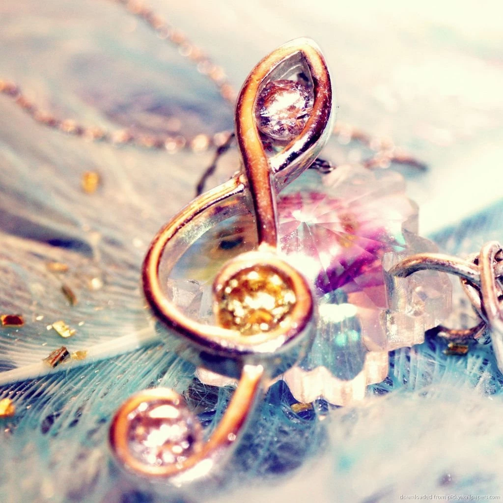 Download Decorative Violin Clef On A Feather Wallpapers For IPad