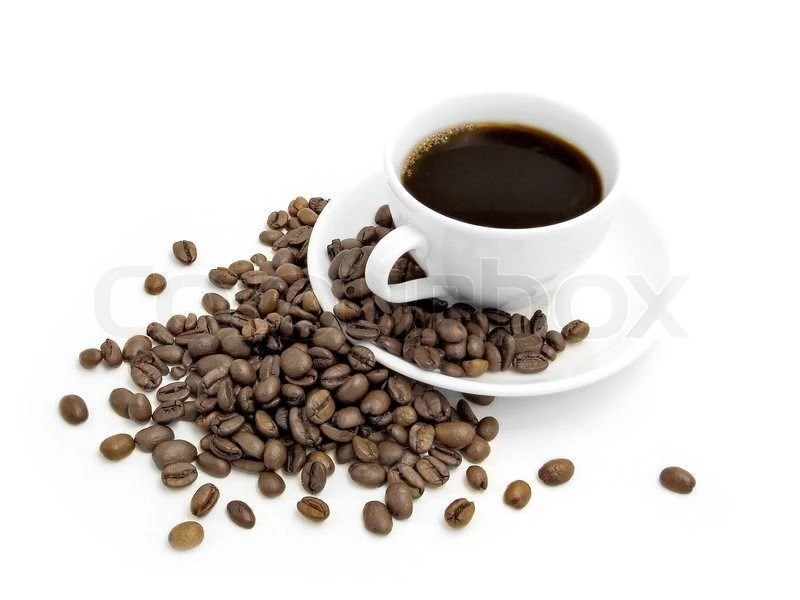 Coffee Cup And Coffee Beans Isolated On A White Backgrounds ...