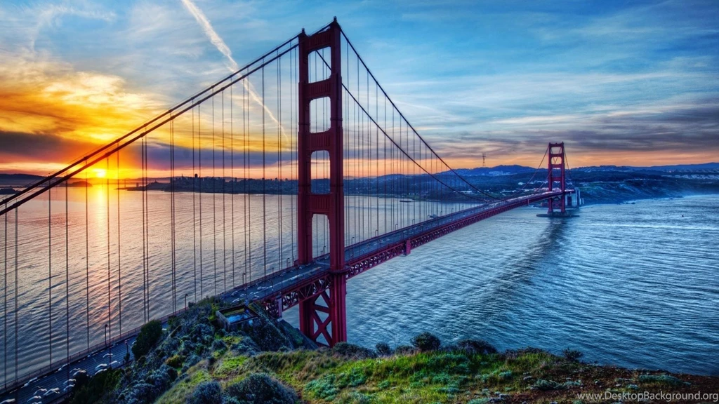 Water Sunrise Clouds Landscapes Golden Gate Bridge Sea Wallpapers ...