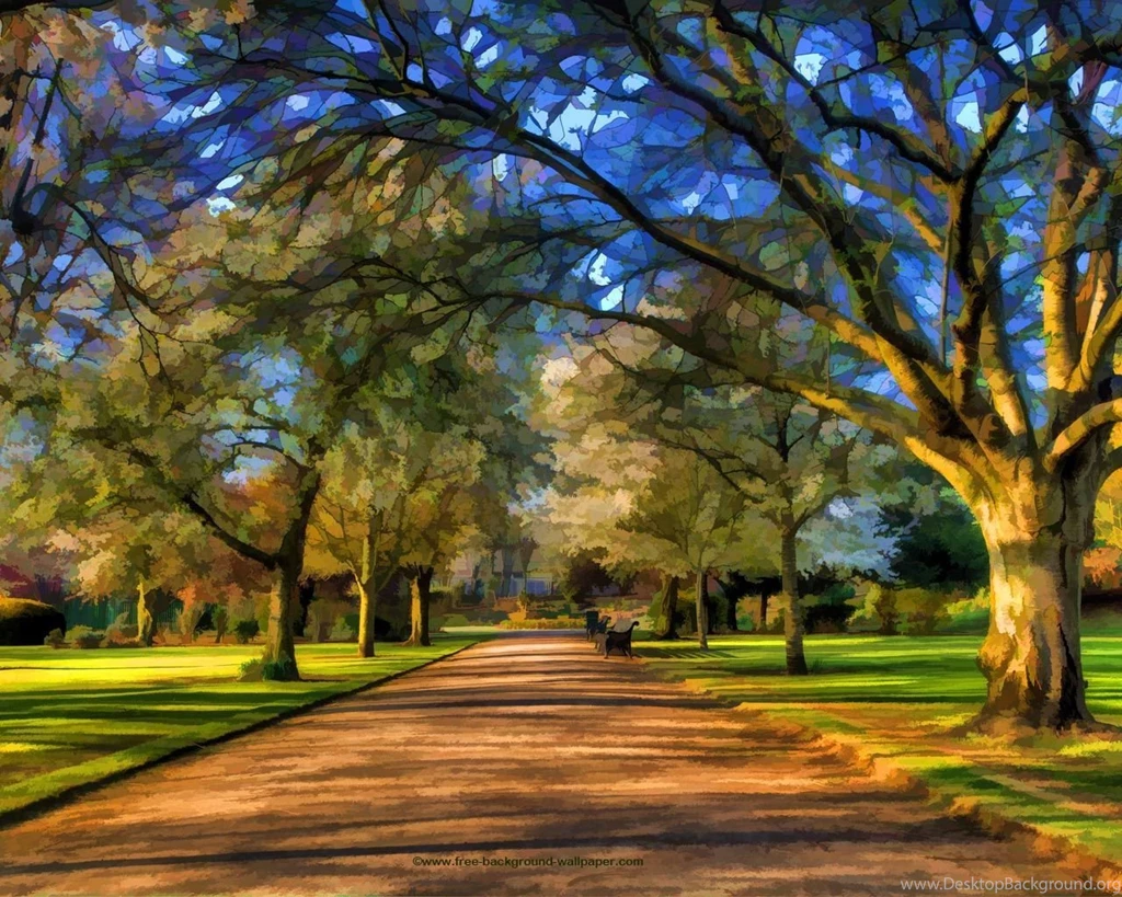 Park In Springtime Artistic Backgrounds Wallpapers 1280x1024 Pixels