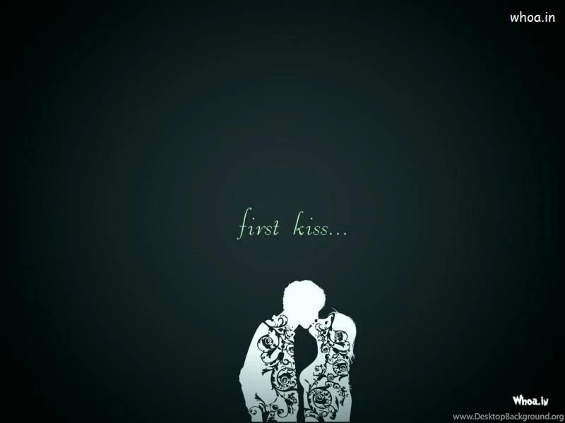 Cute Couple First Kiss with Dark Background HD Wallpaper.jpg