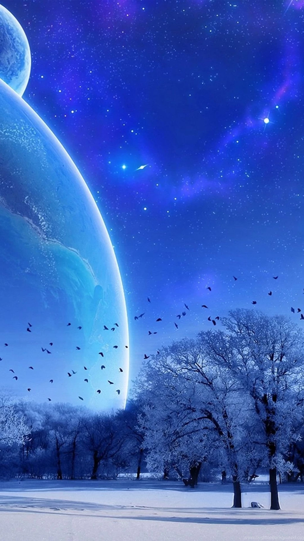 Fantasy Winter Skyscape Space View iPhone 6 Wallpapers Download ...