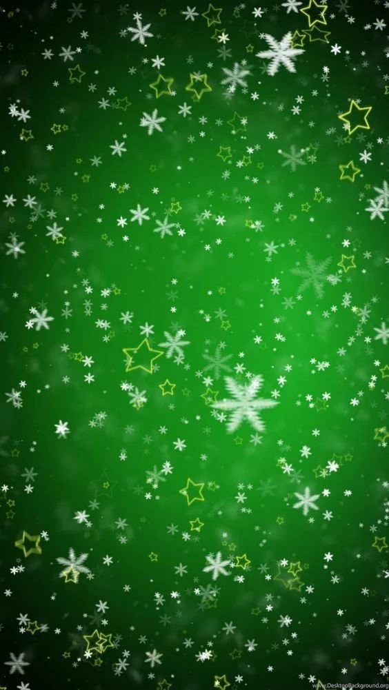 Tap Image For More Christmas Wallpapers! Green Snowflakes 05 ...