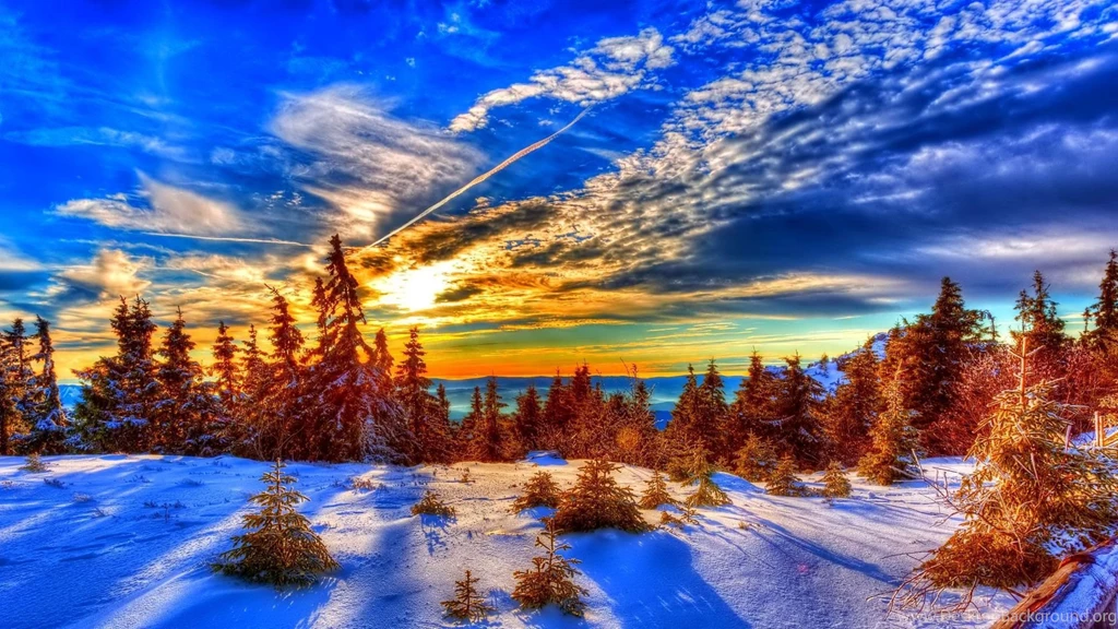 Winter Sunset HD Wallpapers