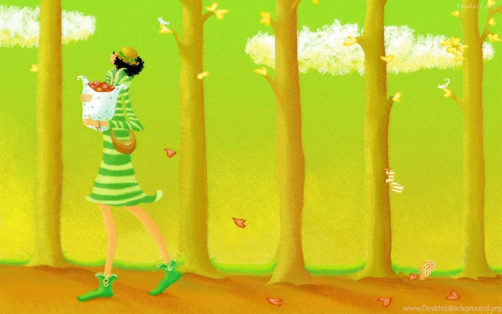 Green, Girl, Wallpaper, Widescreen, Original (