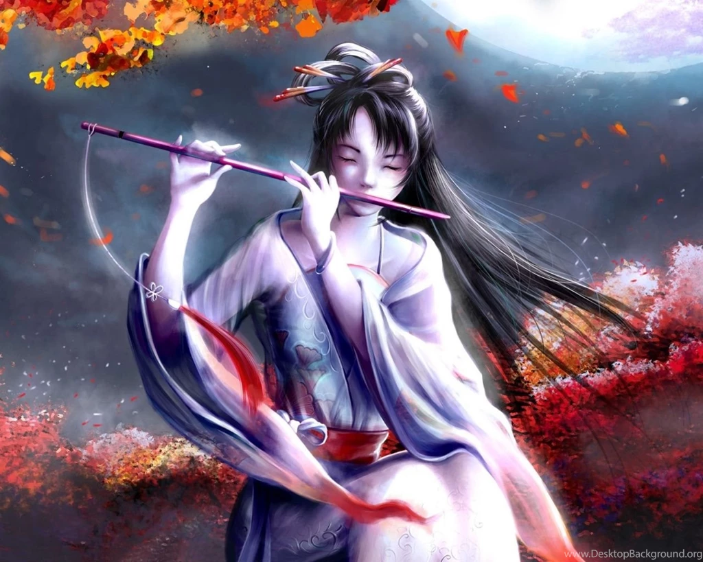 1280x1024 Anime Flute Girl Wallpapers