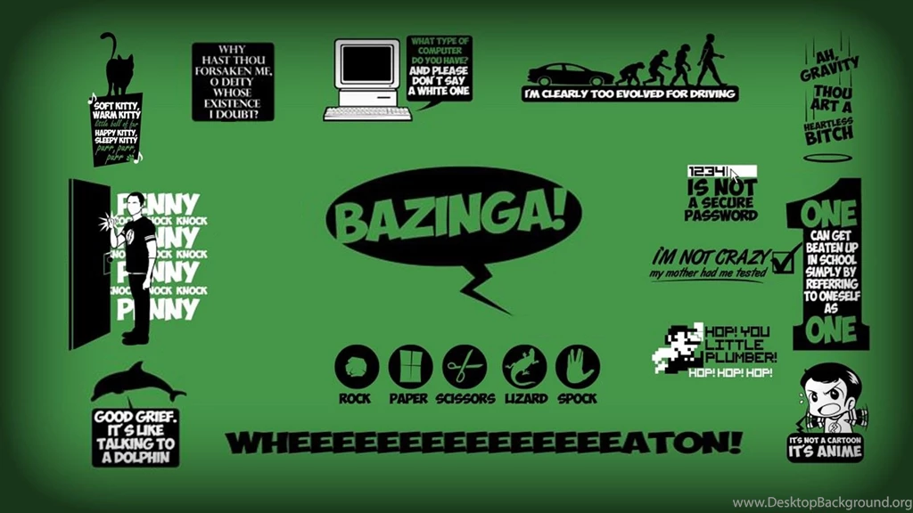 Minimalistic Quotes The Big Bang Theory (TV) Bazinga Sheldon ...