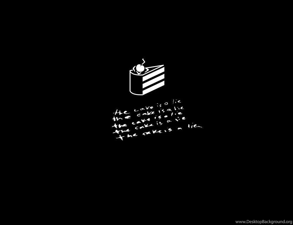 Portal Black And White Minimalistic Text The Cake Is A Lie ...