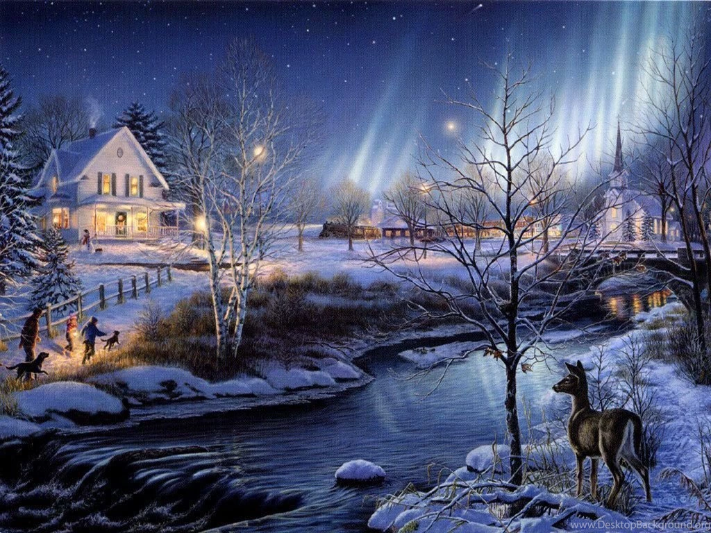 Art Painting Winter Snow Wallpaper Images