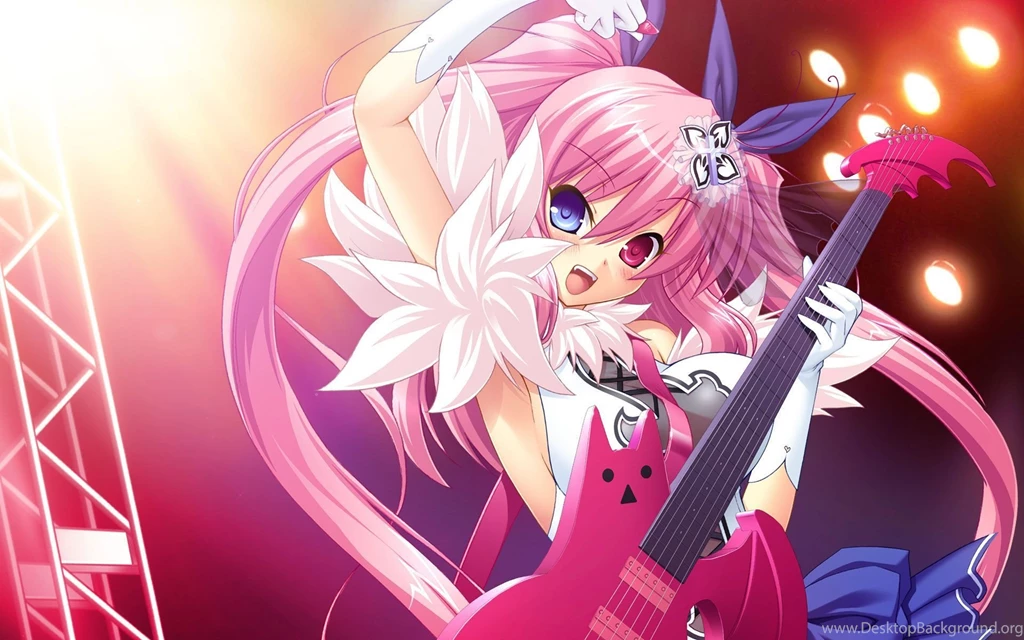 Cute Girl Anime Pink Guitar Wallpapers