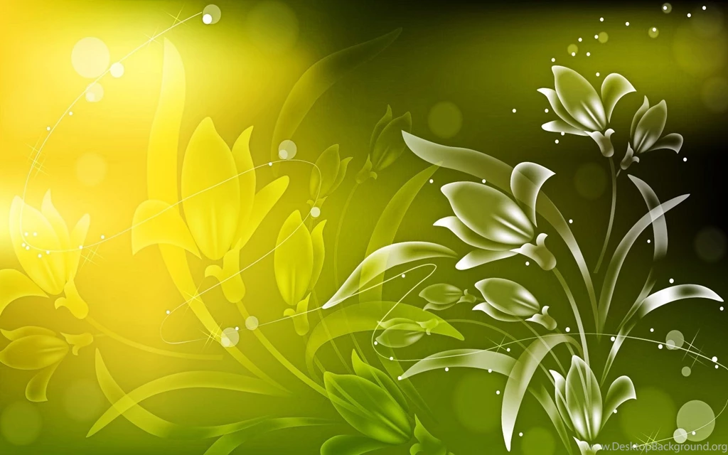 Green Floral Wallpapers Wide