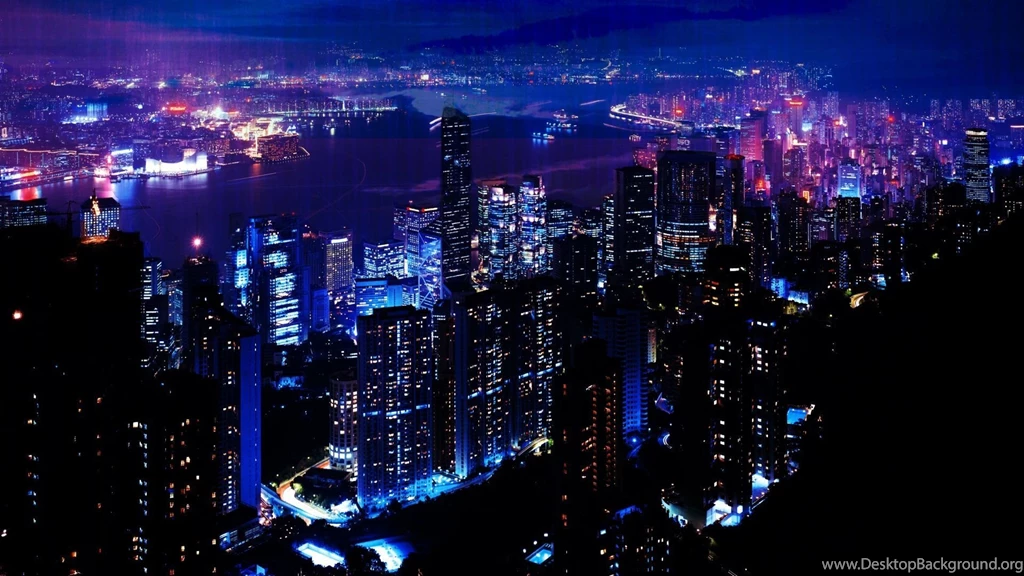 Download HD Night Light City Sky Skyscrapers Wallpapers ...