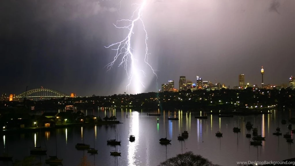 Lightning Storm Night City HD Wallpapers Wallpapers   (