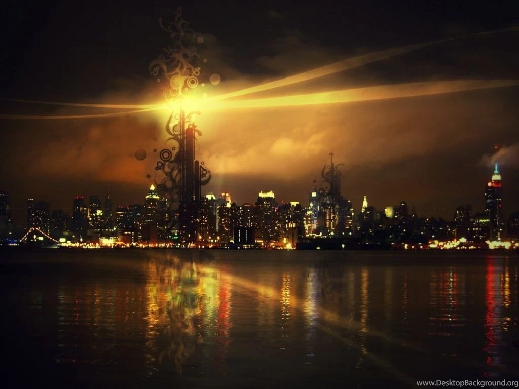 1024x768 City Night Scape Desktop PC And Mac Wallpapers