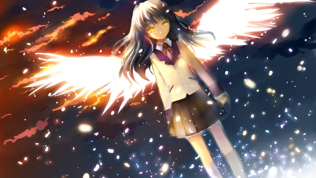 Download Wallpapers 3840x2160 Angel Beats, Girl, Brunette, Space ...