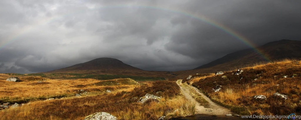Download Wallpapers Rainbow In Scotland (2560 X 1024 Dual Monitor ...