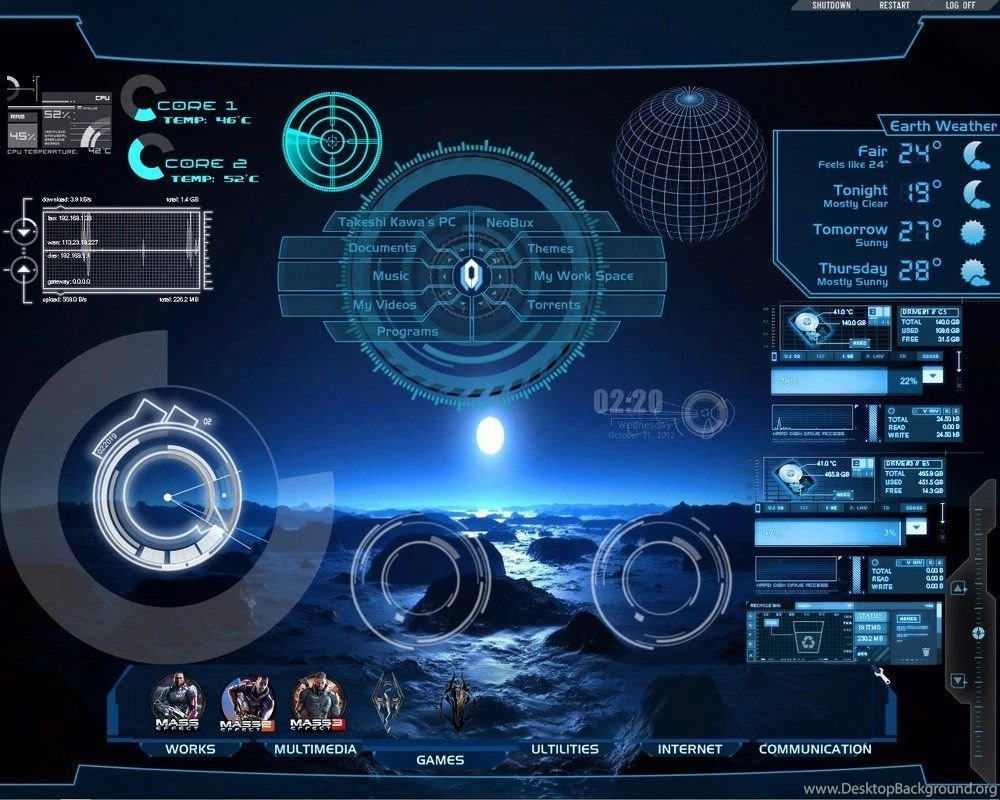 Hi Tech Desktop Rainmeter For All Windows By Takeshikawa On ...