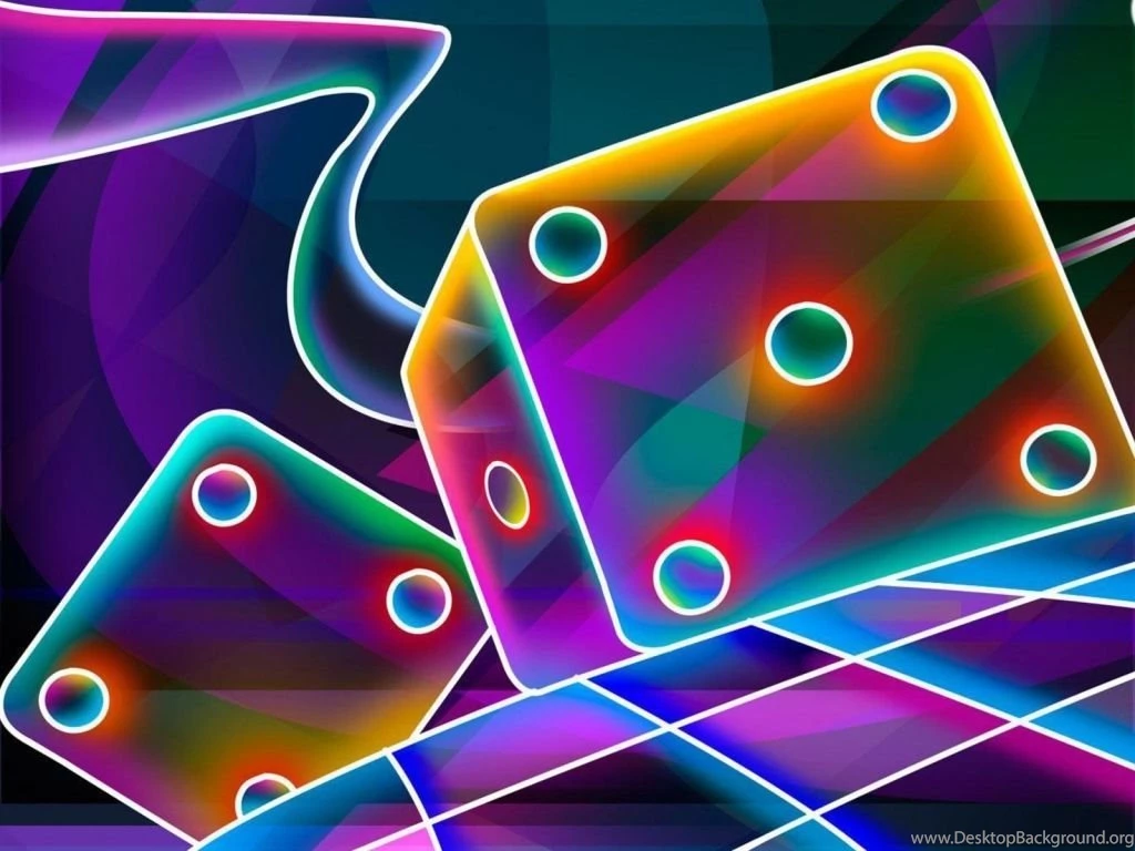 Download Wallpapers 1024x768 3d, Cube, Dice, Neon 1024x768 HD ...