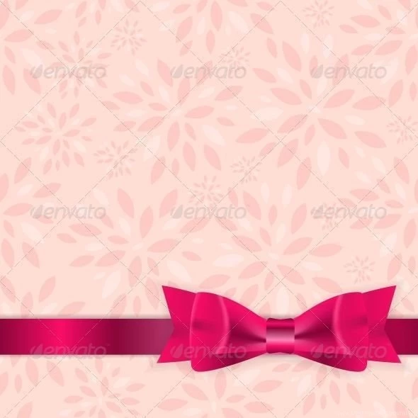 Floral Backgrounds With Bow And Ribbon Vector