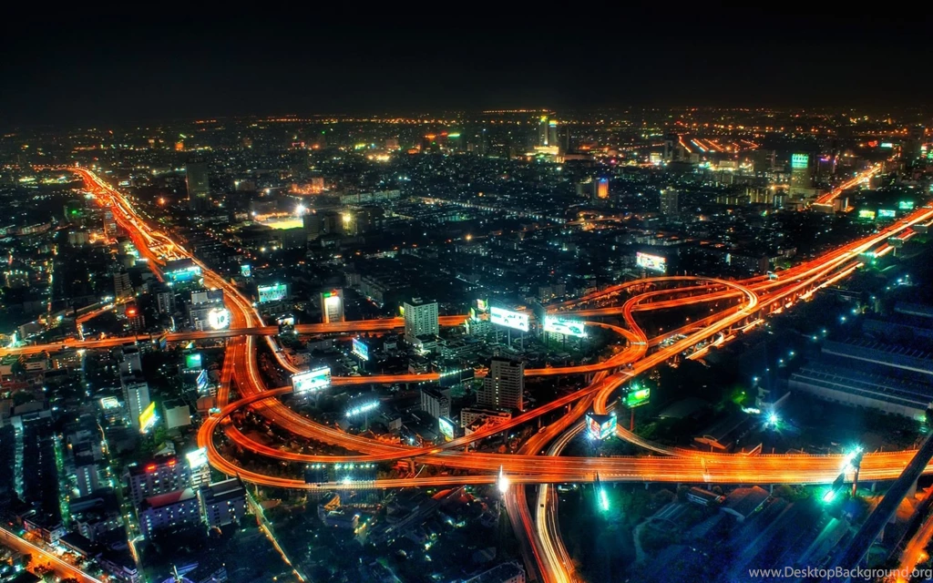 Cityscape Night Hd Wallpapers Langzeitbelichtung Bangkok Thailand ...