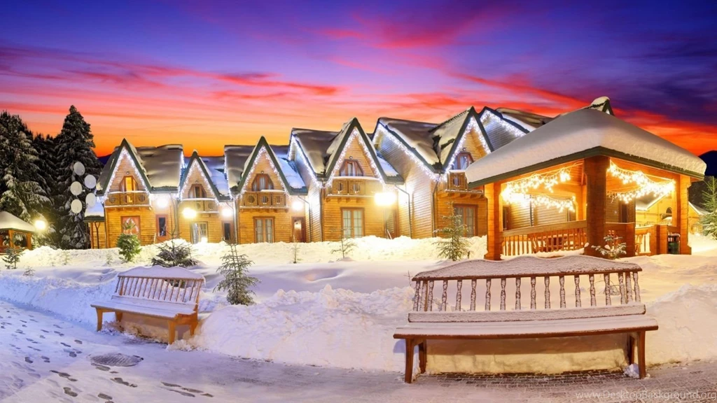 1366x768 Village Winter Wallpapers