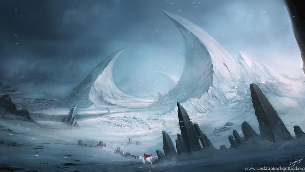 Download 1366x768 Winter Fantasy Landscape Wallpapers