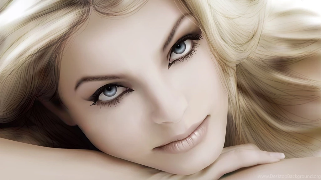 Download Wallpapers 1920x1080 Girl, Face, Eyes, Blonde Hair, Weird ...
