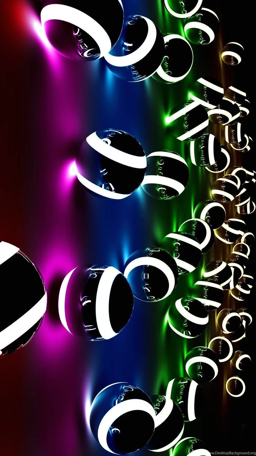 Wallpapers Full Hd 1080 X 1920 Smartphone Spheres 3d Colorful ...