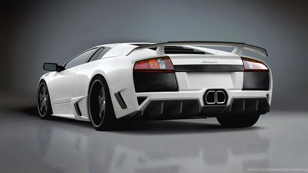 Download 1920x1080 White Lamborghini Murcielago Rear Angle Wallpapers