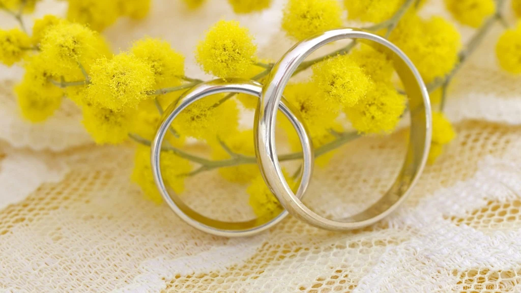 Download Wallpapers 2048x1152 Ring, Mimosa, Wedding HD HD Backgrounds