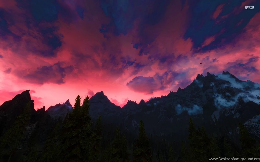 Red Sky In The Elder Scrolls V: Skyrim Wallpapers Game Wallpapers ...