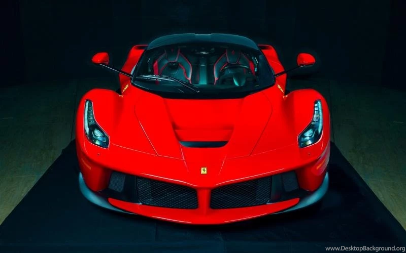Ferrari LaFerrari Red Supercar Front View, Black Backgrounds ...