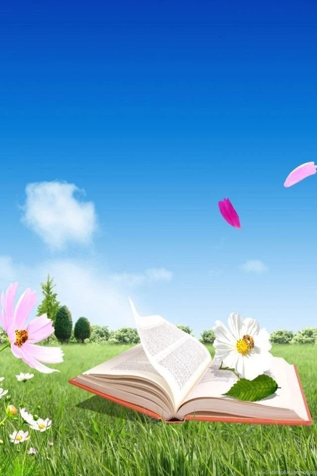 Book And Flowers Iphone 4 Wallpapers Free 640x960 Hd Iphone Themes